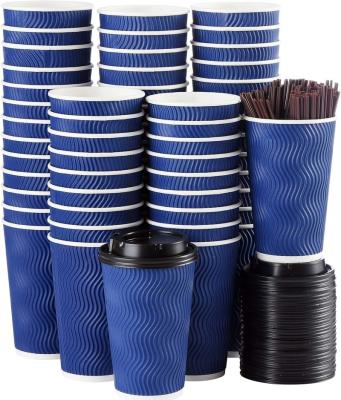 China Disposable 7oz 8oz 9oz Coffee Disposable Ripple Paper Cups For Hot Drinks for sale