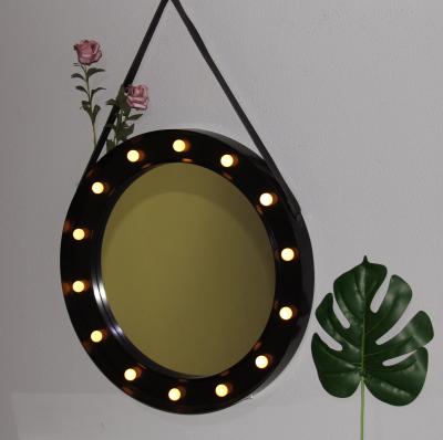 China Lighted Hanging Dressing Table Makeup Vanity Hollywood Table Mirror With Light Bulbs for sale