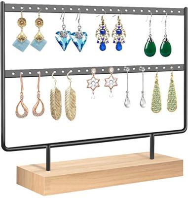 China Wooden Jewelry Disply Jewelry Stand Holder Metal Display Rack for sale