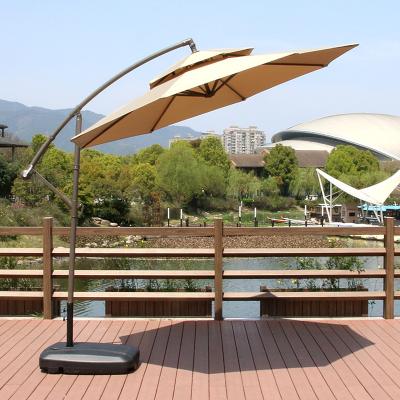 China Modern Banana Umbrella Hanging Umbrella With Waterproof Polyester Fabric For Outdoor Garden Double Roof for sale