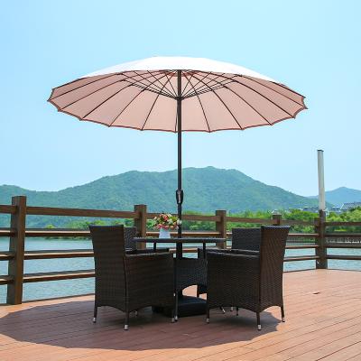 China 16 Pcs Fiberglass Ribs Shanghai Modern Garden Umbrella 270cm Outdoor Market Parasol 9ft for sale