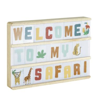 China Home Decoration LED Dinosaur Light Box Wooden Frame With Color Letter For Home Decor Children Gift Kids for sale