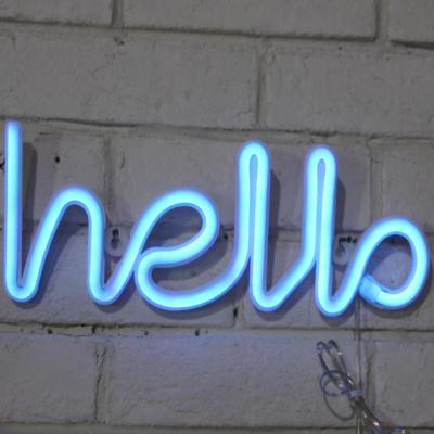 China Plastic Hello ON - OFF Shape Neon Light Home Decor Wall Sign for sale