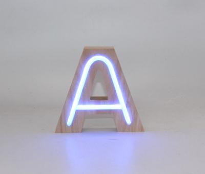 China Decoration LED Marquee Nature Wooden Neon Letters Alphabet for sale