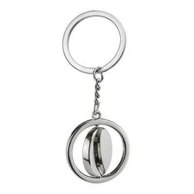 China Custom Logo Double Sided Key Chain Customized Round Rotatable Empty Metal Key Chain For Promotion Gifts for sale