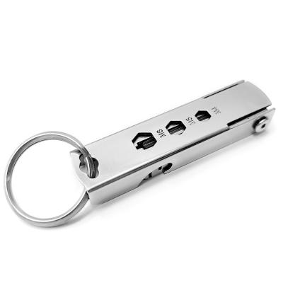 China Multi Function Metal Multi Bend Tool High Quality Stainless Steel Key Chain For Phone Holder for sale