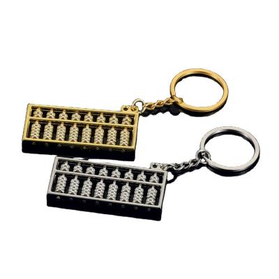 China High quality chinese style abacus alloy rectangle 3d charm metal lucky keychains keychains for decoration for sale