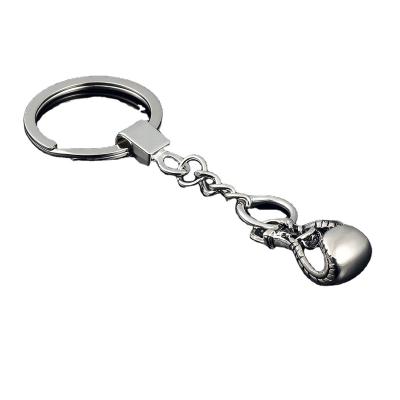 China High Quality Alloy Electroplate Custom Color Shape Metal Boxing Key Chain For Amusements for sale