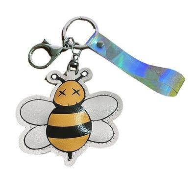 China Metal Cartoon Fashionable Cute Bee PU Leather Key Chain for sale