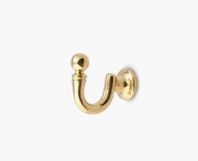 China Gold Zinc alloy Single hook Wardrobe Interior Fittings , closet hook for sale