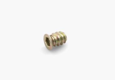 China Hexagonal Zinc plated steel insert nut with stopper , Furniture hardware for sale