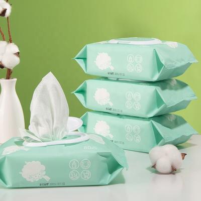 China Best Selling Eco-friendly Baby Mouth Hand Wet Facial Towel Thicken With Lid Infants Disposable Wet Tissue Paper for sale