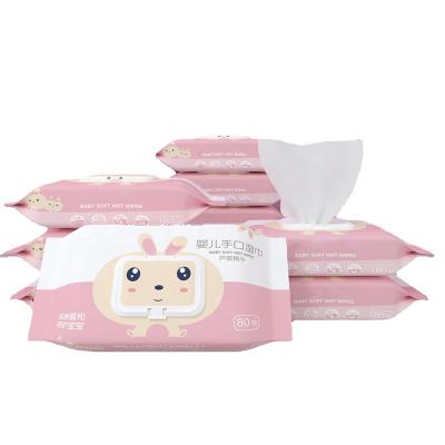 China Factory Price Eco-friendly Disposable Infants Say Health Care Wet Baby Towel Hand Wash Face Wet Mouth Cloth Nice for sale