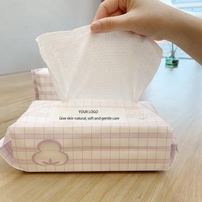 China Wholesale Customized Logo Disposable Face Towel Dry Eco-Friendly and Cotton Baby Thick Super Soft Pure Soft Facial Tissue Paper for sale