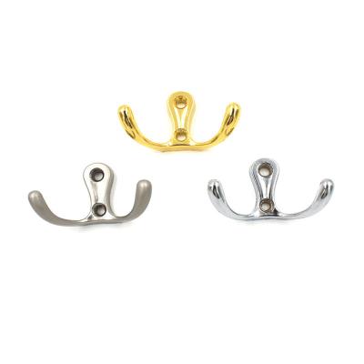 China Gold Metal Storage Wall Door Claw Wardrobe Hooks Hangers Hooks for Bathroom Zinc Alloy Small Hooks and Closes Clothing for sale