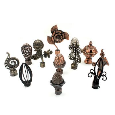 China Modern Custom Curtain Rod Head Bracket In Living Room Curtain Pole Accessories Finial for sale