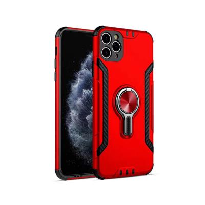 China Made From PC/TPU For Iphone 11 Pro Max Manufacturing Cell Mobile Cover Silicon Tpu 360 Finger Ring Holder Phone Case With Metal Stand for sale