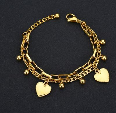 China New BOHEMIA titanium steel bracelet a stainless steel gift Bohemian heart-shaped multilayer bracelet for sale