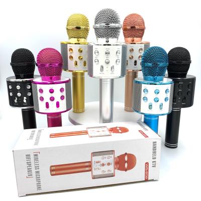 China USB Microphone WS858 Wireless Blue Tooth Karaoke Microphone, Handheld Karaoke Wireless Microphone For Party Home Birthday for sale