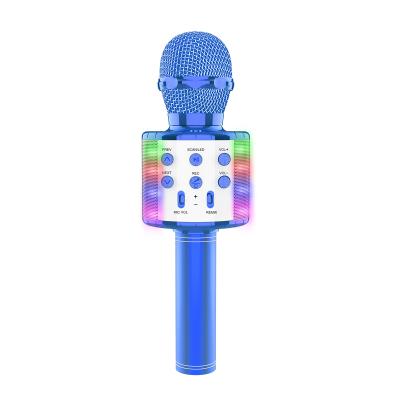 China Handheld Wireless Microphone 858L Karaoke Microphone BT Singing To Mike Home Party USB Micropono Karaoke National Household MIC (Blue) for sale