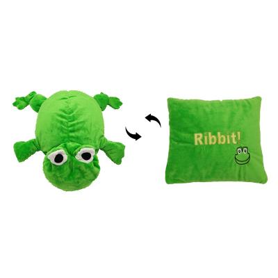 China Frog Promotional Toy Stuffed Plush Business Gift Transformable Travel Microbeads 2-1 Sits for sale