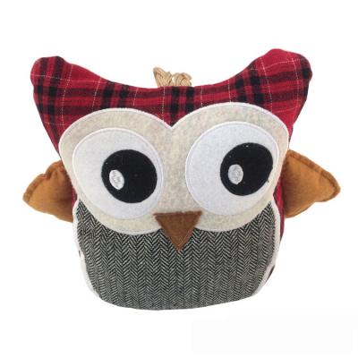 China Cheap 26CM Plush Owl Shape Embroidery Doorstopper In Toy Filled With Sand Decorative Bag L21*W23*H26cm for sale