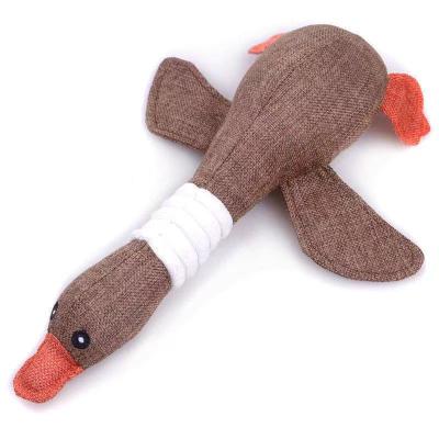 China BSCI Audit Viable Factory Laying Duck Shape Squeaky Interactive Puppy Dog Toys With Fold Paper for sale