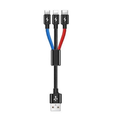 China MP3/MP4 Player Kurras 3a 3in1 Multi USB Data Cable Charging Micro Type-c 8pin USB 3 in 1 Usb Cable for sale