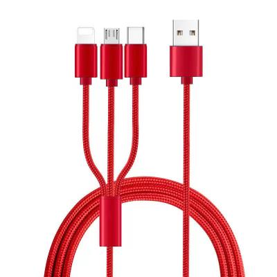 China Kurras 2A MicroType-C Apple MP3/MP4 Player Kurras 2A MicroType-C Apple Data Sync Mobile Phone Charger Fast Charging Nylon Braided Cable for sale