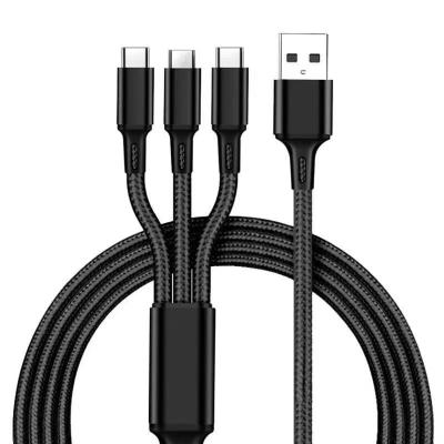 China Kurras 3A MicroType-C Apple MP3/MP4 Player USB Data Cable Sync Mobile Phone Charger Fast Charging Nylon Braided Cable for sale