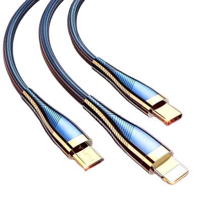 China MP3/MP4 Player Kurras 5a 3in1 Cowboy Data Cable Usb Charging Multi Charging Cable 3 in 1 Usb Cable for sale