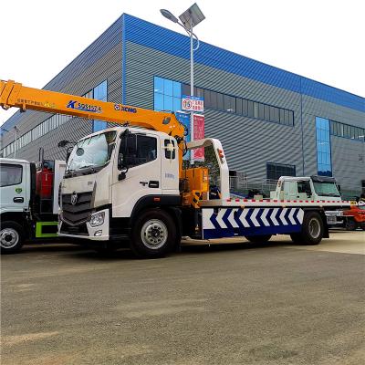 China Foton Brand Wrecker Trucks 4x2 Road Recovery Wrecker Tow Truck Tow Truck Mounted Crane 6Tons Winch for sale