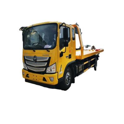 Chine Foton 1 pull 2 ​​cars tow wrecker truck 4X2 truck mounted recovery vehicle with siren and top mounted alarm left hand control à vendre