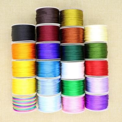 China Wholesale 1mm Viable Satin Nylon Rattail Tie Chinese Knot Beading String, Macrame Rope Bracelet Ties Accessories 70m for sale