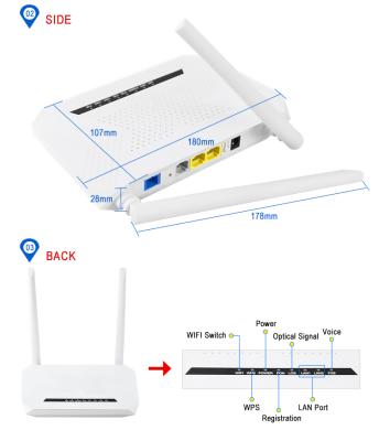 China FTTH FTTB FTTX Network Shenzhen Factory Ontario Router 1GE+1FE+1Tel+Wifi 1GE+1FE+1Tel+Wifi Ultrafast Wifi Xpon ONU for sale