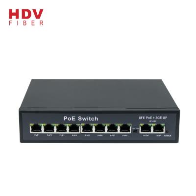 China POE ODM/OEM 2*1000M Port RJ45 and Port 10/100M Ethernet Switch 8 POE IEEE 802.3af for sale