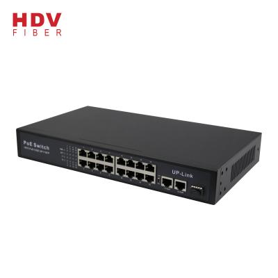 China Port POE Fast 100-240V 10/100M 16 POE Switch With 2*1000M SFP Port for sale