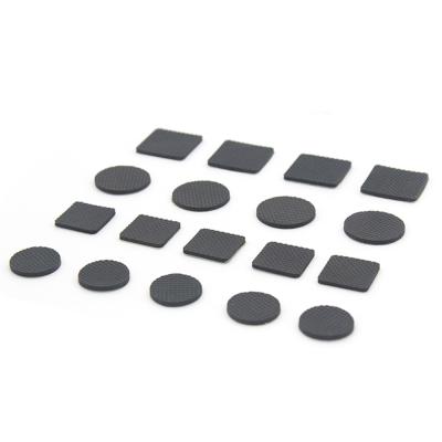 China Chairs Customized Gray White Texture Rubber Silicone Non-Slip Self Adhesive Black Feet Pad for sale