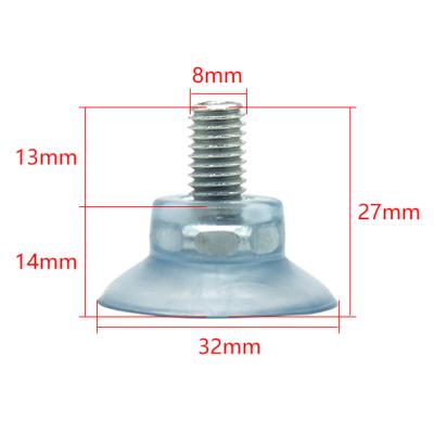 China Transparent Office Furniture Plastic Custom Design M6 M8 Vacuum Suction Cup Silicone Rubber Suction Cups With Screw for sale