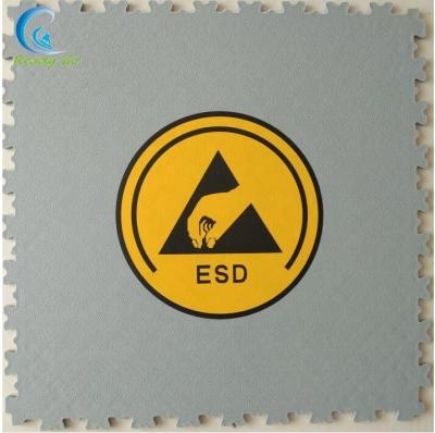 China ESD PVC Tile Fire Retardant Static Interlocking for sale