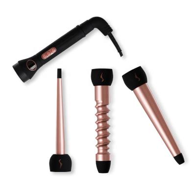 China Hair Curler Roller Styler 3 in 1 Curling Wand, Pro Curling Iron Wand Set with 3 Interchangeable Ceramic Hair Curler Barrels with Heat Protection Glove for sale