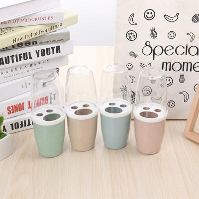 China Viable Customized Multicolor Home Set Transparent Cover Use Travel Toothpaste Toothpaste Wash Cup Set for sale