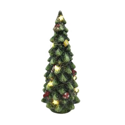 China Ceramic Christmas Decoration Decorated Ceramic Christmas Tree Figurines Or Holiday Home Decor With Led Light for sale