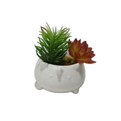 China Modern Simple Ceramic Succulent Flower Desktop Creative Decoration Green Plant Pot White Flower Pot for sale