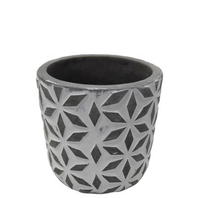 China Modern Personalized Matte Round Planter Home Garden Cement Decor Decorative Flower Pot for sale