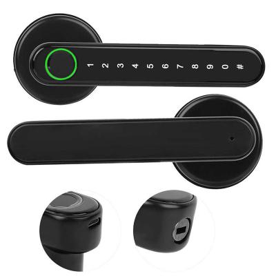 China Wholesale zinc alloy single handle mortise fingerprint biometric wifi wifi ble tuya bedroom or ttlock app smart lock with lock keys for sale