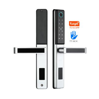 China Aluminum Alloy Senleean Home Office Furniture Fingerprint Door Lock Keyless Ttlock Digital Smart Electronic Office Split Sliding Door Lock for sale