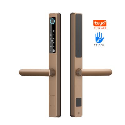 China High Quality Home /Office/School etc App Fingerprint Password Aluminum Alloy Glass Door Lock Senleean Ble Outside Sliding Door Smart Lock for sale