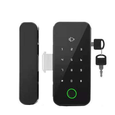 China Smartphone Ttlock Aluminum High Quality Security Fingerprint Hardware alloy+ABS Guangdong Smart Door Lock For View Glass Door for sale