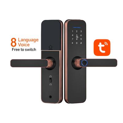 China TUya version or TT version wooden home door lock or standard electric smart airbnb Digital TTlock Wifi Tuya version Senleean Wifi fingerprint App fingerprint for sale